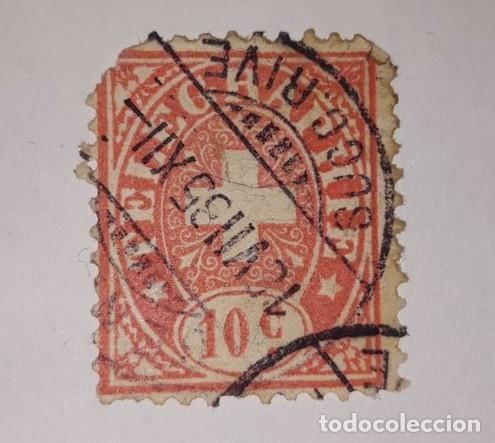 Sellos: SELLO SUISSE TELEGRAFOS.10 C. DOBLE IMPR