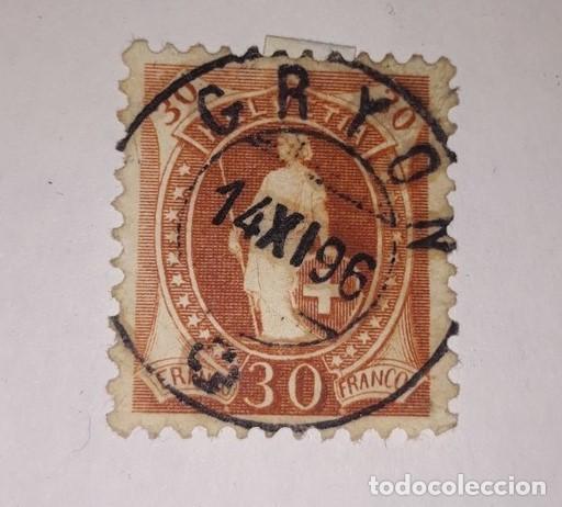 Sellos: SELLO SUISSE..TROQUELADO N&ordm; 74..MARRON