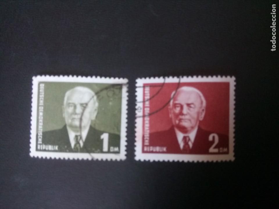 Sellos: ALEMANIA, REP&Uacute;BLICA DEMOCR&Aacute;TICA RDA DDR, 1958, PRESIDENTE PIECK, MICHEL 622/23