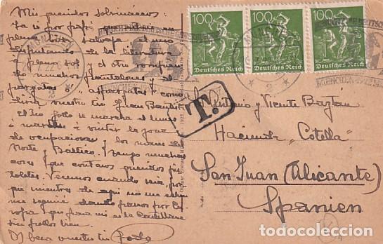 Selos: Franqueo curioso, marca correos, sobre tarjeta postal Alemania Munchen.