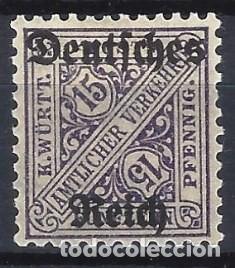 Sellos: ALEMANIA, WURTEMBERG 1919 - SELLO DE SERVICIO, SOBREIMPRESO - MH*