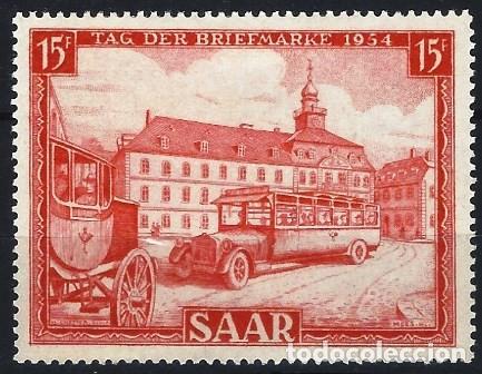 Sellos: ALEMANIA,SAAR/SARRE 1954 - D&Iacute;A DEL SELLO - MH*