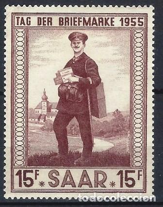Sellos: ALEMANIA,SAAR/SARRE 1955 - D&Iacute;A DEL SELLO - MH*