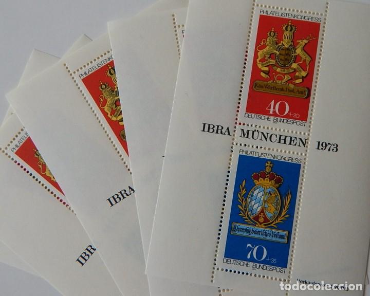 Timbres: 5 HB Exposici&oacute;n Filat&eacute;lica Nacional IBRA&acute;73 Munich / Alemania 5 Abril 1973