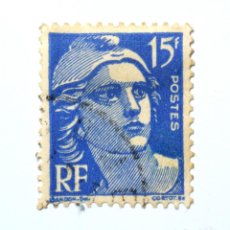 Sellos: SELLO POSTAL FRANCIA 1951 , 15 F , MADRE DE LA PATRIA , MARIANNE , TYPE GANDON. Lote 294384388