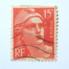 Sellos: SELLO POSTAL FRANCIA 1946 , 15 FR , MARIANNE TYPE GANDON. Lote 295026608