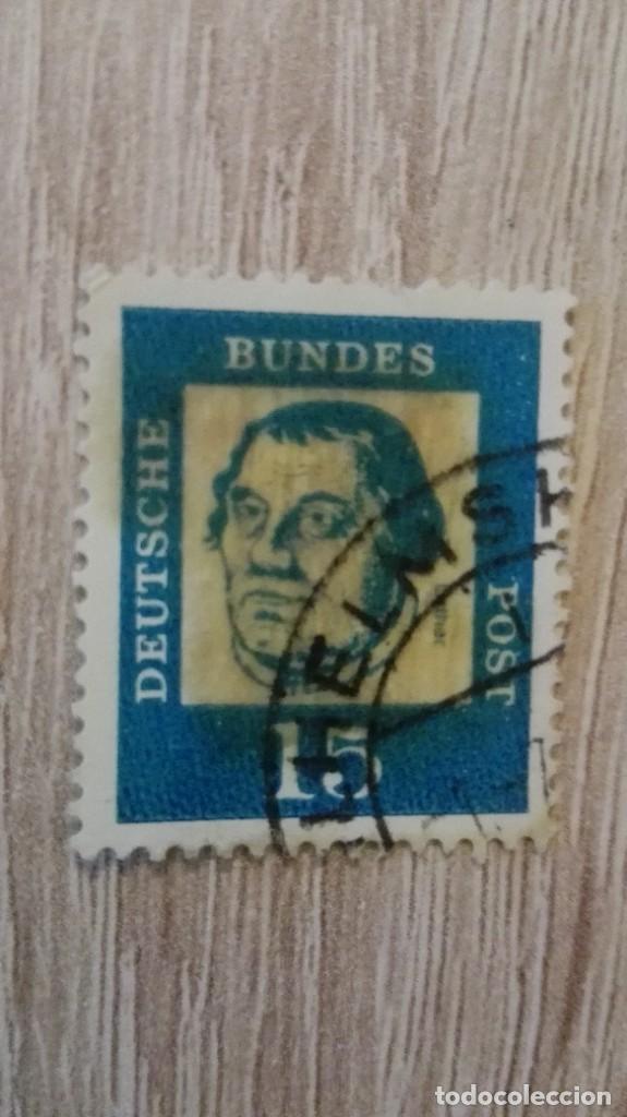 Sellos: SELLO 15 MARTIN LUTHER (MART&Iacute;N LUTERO) DEUTSCHE BUNDESPOST, BERL&Iacute;N - ALEMANIA - A&Ntilde;O 1961.