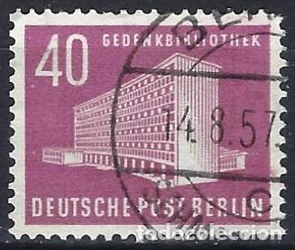 Sellos: BERL&Iacute;N 1953-54 - EDIFICIOS, BIBLIOTECA AMERICANA EN HALLESCHES TOR - USADO - Foto 1