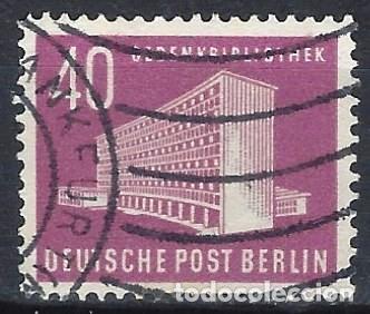 Sellos: BERL&Iacute;N 1953-54 - EDIFICIOS, BIBLIOTECA AMERICANA EN HALLESCHES TOR - USADO - Foto 1