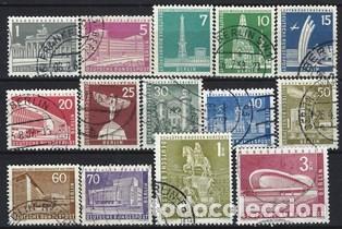 Sellos: BERL&Iacute;N 1956 - EDIFICIOS, S.COMPLETA - USADOS - Foto 1