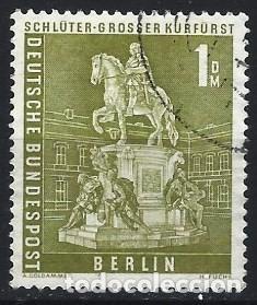 Sellos: BERL&Iacute;N 1956 - EDIFICIOS, ESTATUA DEL GRAN ELECTOR - USADO - Foto 1