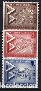 Sellos: BERL&Iacute;N 1957 - EXPO. INTERNACIONAL SOBRE EDIFICIOS, S.COMPLETA - MH* - Foto 1