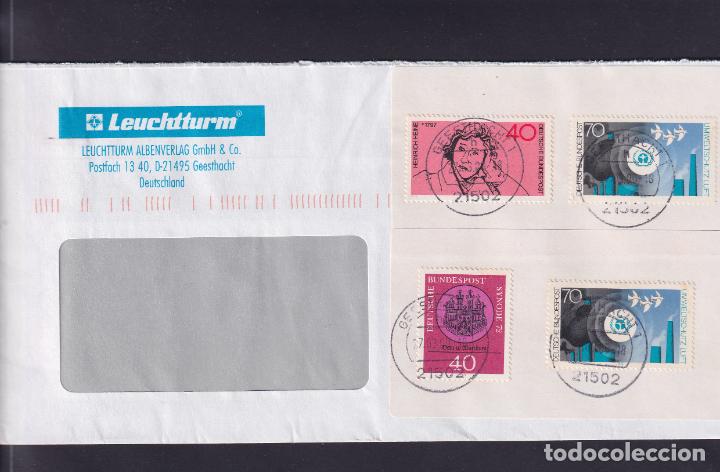 Briefmarken: -ALEMANIA FEDERAL 601, 602, 623(2), circulada matasellos FECHADOR, GEESTRACHT 1 / 21502