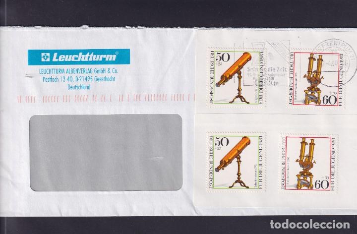 Sellos: -ALEMANIA FEDERAL 923(2), 924(2), circulada matasellos RODILLO CONMEMORATIVO