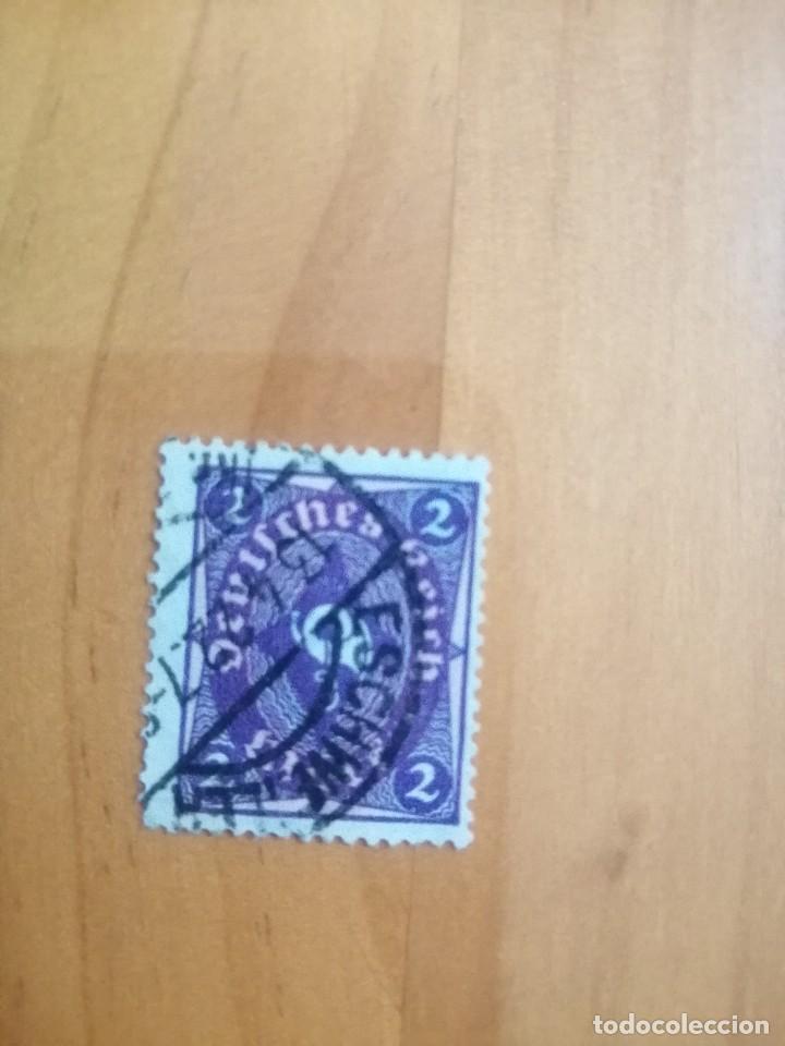 Sellos: DEUTFCHES REICH - VALOR FACIAL 2 Y TROMPETA - MATASELLO IDENTIFICATIVO