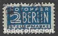 Sellos: BERL&Iacute;N - SELLO DE TAXA DE 2 PF. - USADO - Foto 1