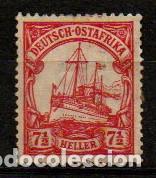Briefmarken: AFRICA ORIENTAL ALEMANA N&ordm; 24 (A&Ntilde;O 1905), EL ACORAZADO ALEM&Aacute;N HOLENZOLLEN, NUEVO CON SE&Ntilde;AL DE CHARNE