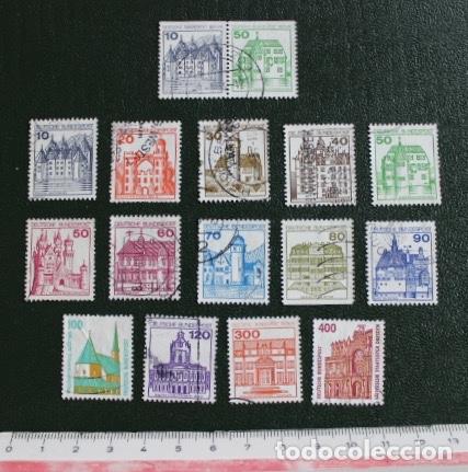 Briefmarken: Lote 16 sellos Alemania y Berlin. Castillos y edificios singulares