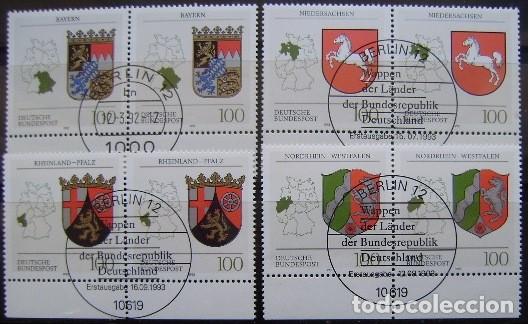 Selos: ALEMANIA - LOTE 4 PAREJAS SELLOS USADOS - MATASELLOS REDONDOS - LOS DE LA FOTO