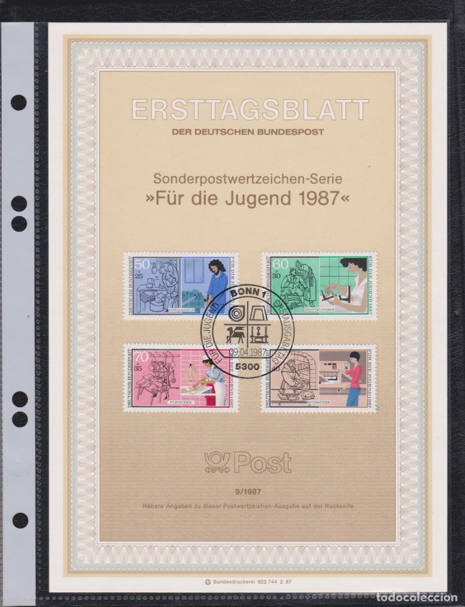 Sellos: ALEMANIA 1987. ERSTTAGSBLATT. - Foto 1