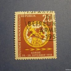 Sellos: ALEMANIA 1958 - EMBLEMA DE LA SPARTAKIADE - VERANO DE LOS EJÉRCITOS AMIGOS, LEIPZIG.. Lote 378945989