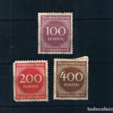 Sellos: ALEMANIA 1923 LOTE DE 3 SELLOS ANTIGUOS CLASICOS 100 200 400 REICHSMARK. Lote 386445654