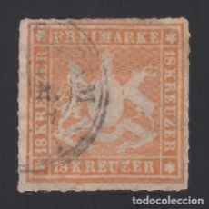 Sellos: WURTEMBERG, 1866 YVERT Nº 35, 18 K. NARANJA. [DENTADO DE LINEA.]. Lote 387574959