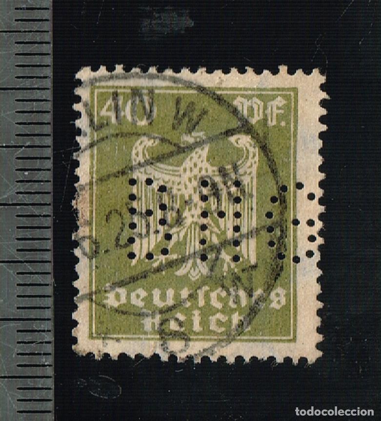 Selos: ALEMANIA / GERMANY USED/USADO STAMP/SELLO DARK GREEN/ V.OLIVA DEUSTCHE REICH 40 PF. PERFORATED BHG