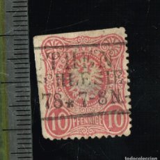 Sellos: ALEMANIA /GERMANY USED/USADO DEUSTCH REICH POST 10 PFENNIGE !!! ROJO/RED STAMP