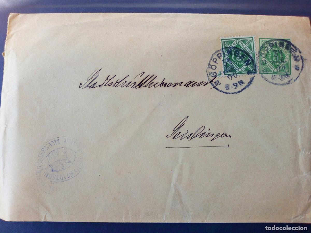 Sellos: ALEMANIA WURTTENBERG, 1906,SOBRE ENTER&Oacute; POSTAL, DU 5