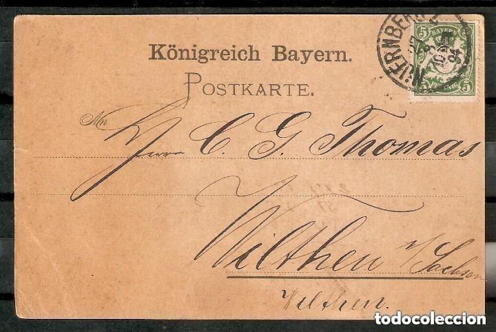 Sellos: BAVIERA. 1894. NUERNBERG A WILTHEN - Foto 1