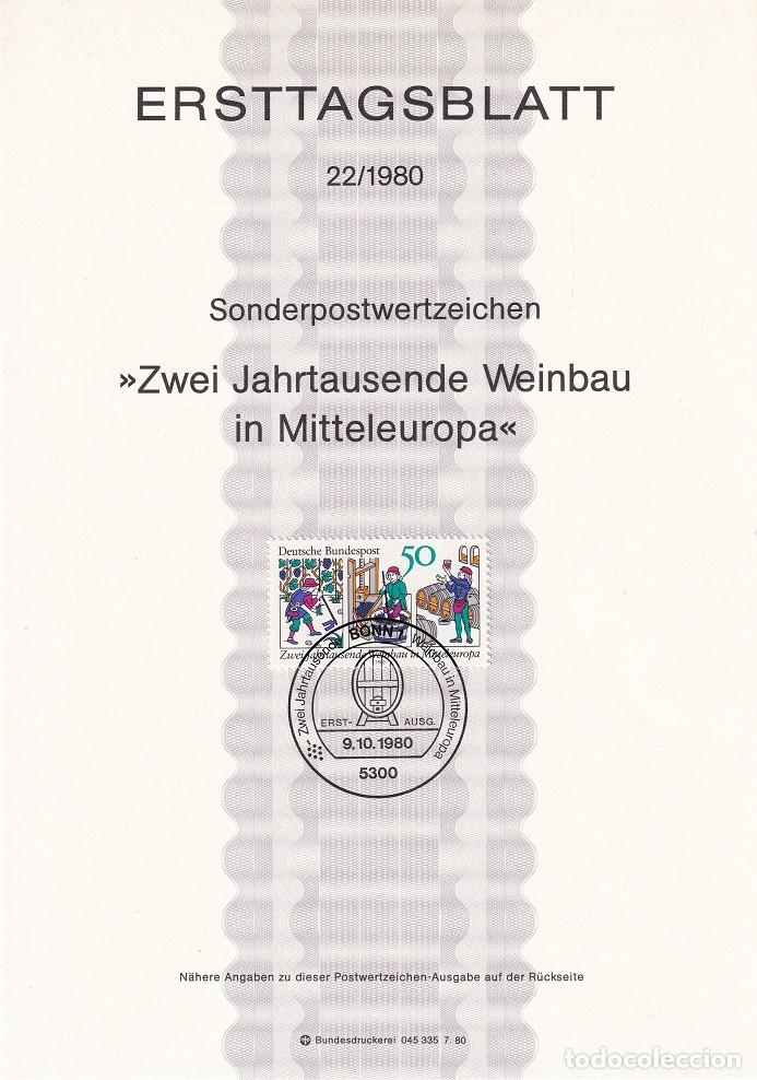 Briefmarken: Ersttagsblatt 22/1980 Bon / Zwei Jahrtausende Weinbau in Mitteleuropa - Bimilenario viticultura en..