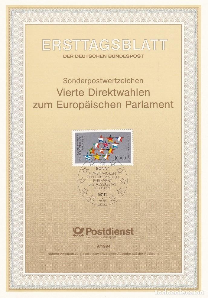 Stamps: Ersttagsblatt 9/1994 Bon / Vierte Direktwahlen zum Europ&auml;ischen Parlament - IV Elecciones al Parla..