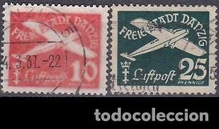 Timbres: LOTE de SELLOS ANTIGUOS de ALEMANIA - DANZIG - REICH ALEMAN - CORREO AEREO