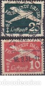 Timbres: LOTE de SELLOS ANTIGUOS de ALEMANIA - DANZIG - REICH ALEMAN - CORREO AEREO