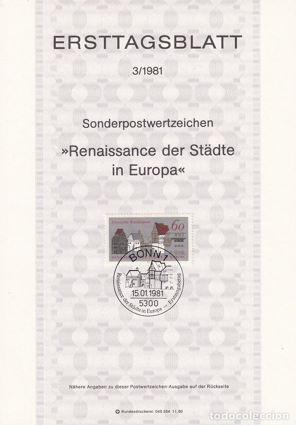 Stamps: Ersttagsblatt 3/1981 Bon / Renaissance der St&auml;dte in Europa - Campa&ntilde;a europea para la restauraci&oacute;n..