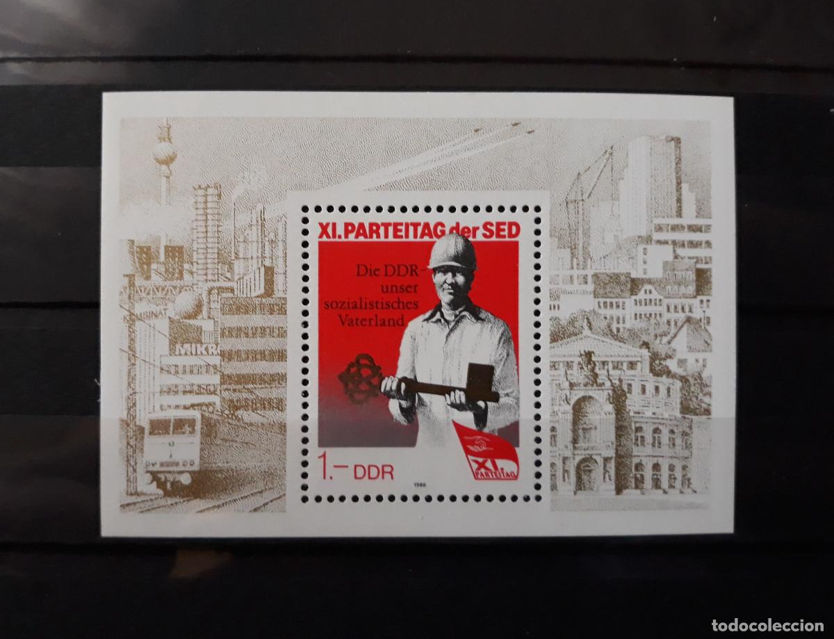 Francobolli: Alemania RDA 1986 Yvert BF 82 Michel BL 83 MNH** Hoja Bloque Congreso Partido Comunista