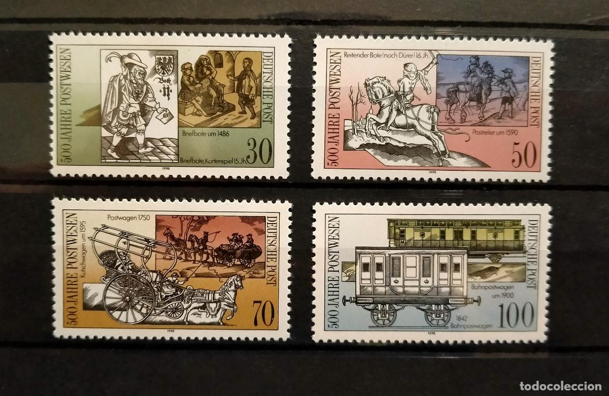 Stamps: Alemania RDA 1990 Yvert 2957 - 2960 Michel 3354 - 3357 MNH** V Cent. Rutas postales Int. Europa