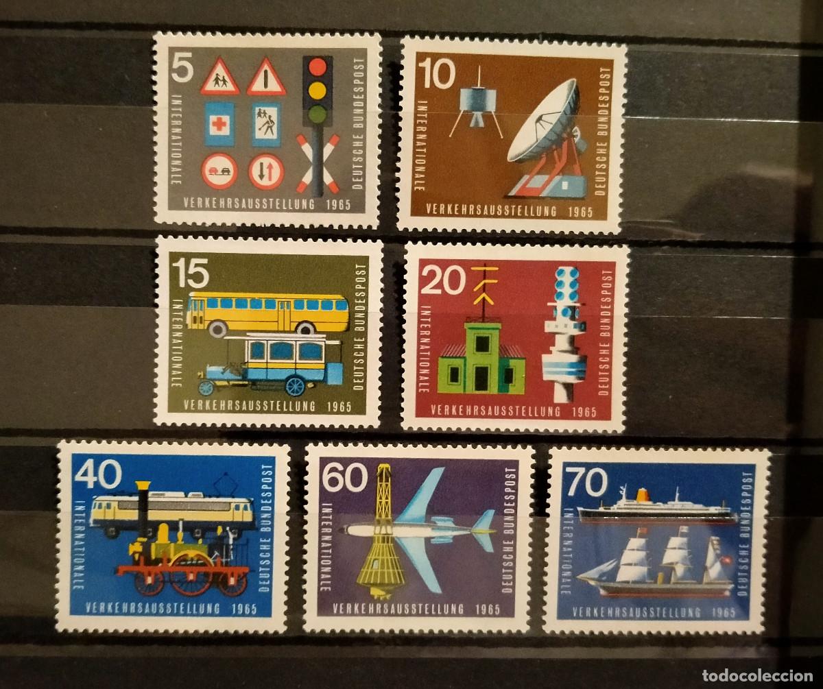 Stamps: Alemania RFA 1965 Yvert 340 - 345 Michel 468 - 474 MNH** Exposici&oacute;n Int. Tr&aacute;fico Munich Transporte