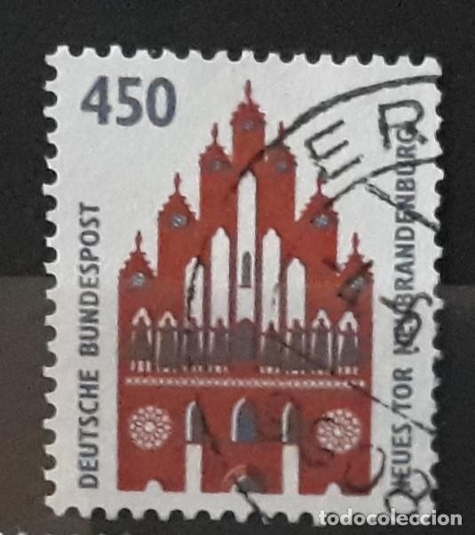 Timbres: Alemania 1992 Yvert 1453 Michel 1623 Usado Serie b&aacute;sica Turismo Puerta nueva Neubrandenburg