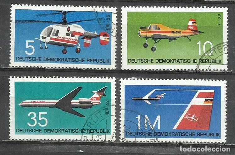 Stamps: 2613-ALEMANIA DEMOCRATICA SERIE COMPLETA 1972 N&ordm; 1436/1439 AVIONES AVIACION