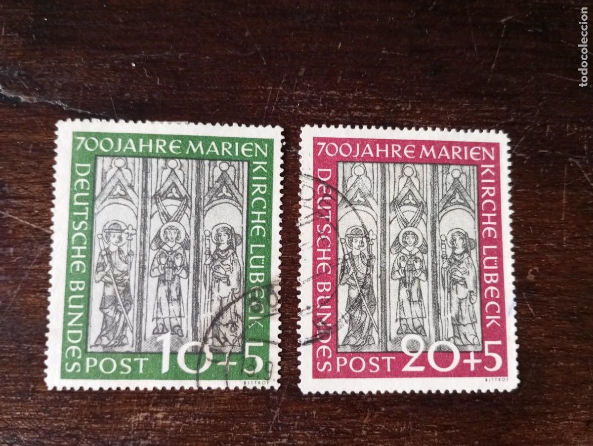 Sellos: ALEMANIA, REP&Uacute;BLICA FEDERAL, RFA, 1951, 7 CENTENARIO DE LA CATEDRAL DE L&Uuml;BECK, YT 25/6