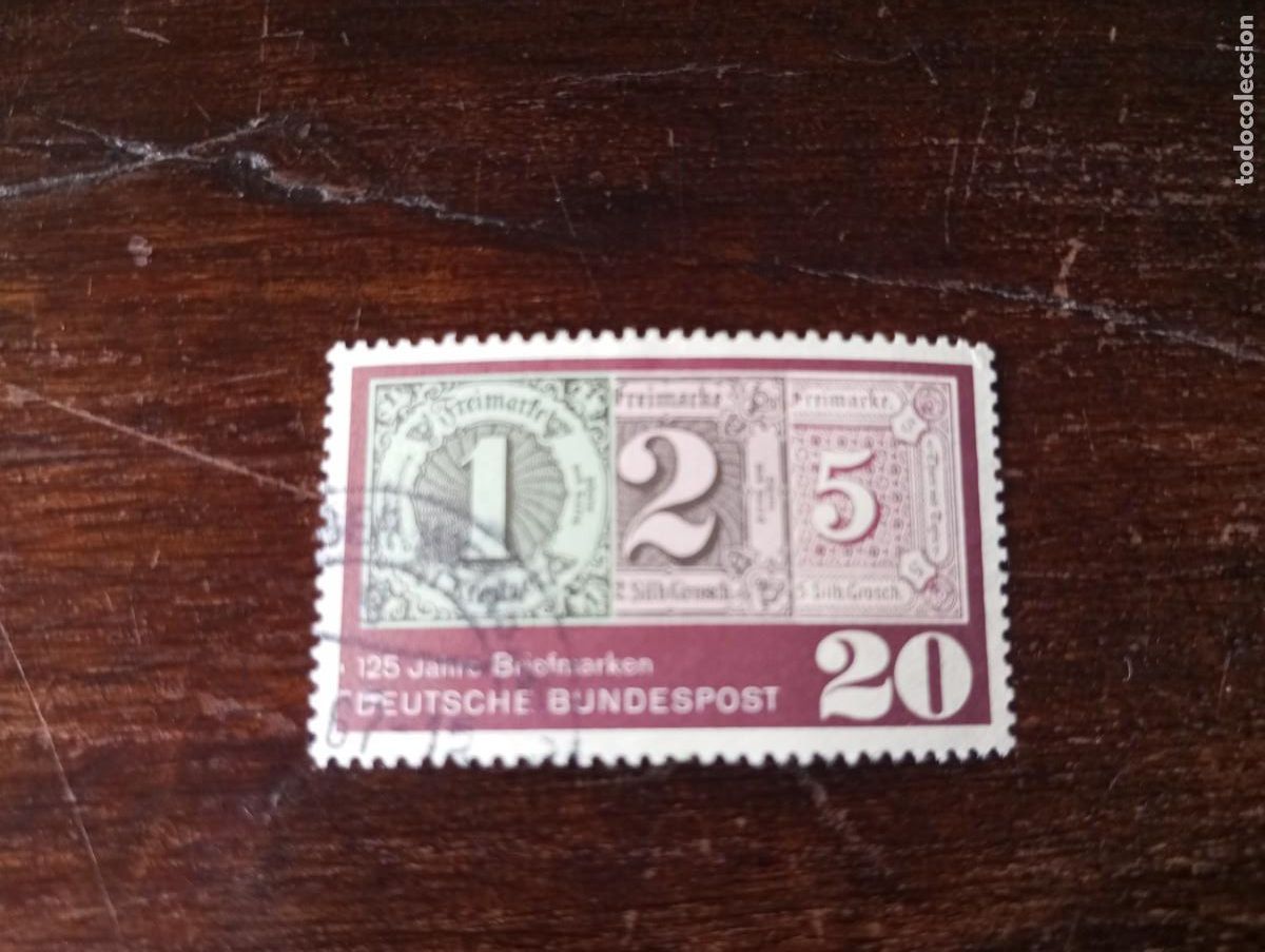 Sellos: ALEMANIA, REP&Uacute;BLICA FEDERAL,RFA,1965, 125 ANIVERSARIO DEL SELLO, YT 349