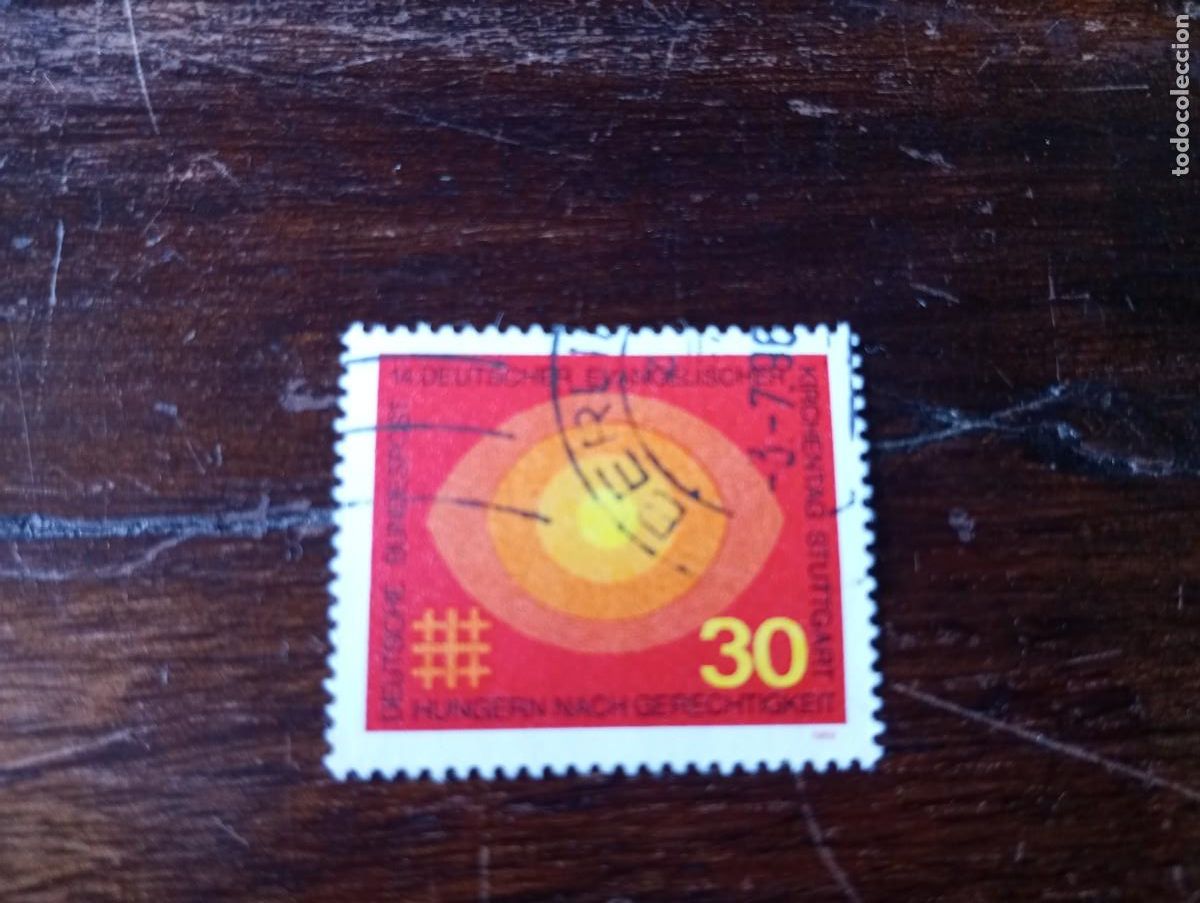 Sellos: ALEMANIA, REP&Uacute;BLICA FEDERAL,RFA ,1969, DIA DE LA IGLESIA EVANG&Eacute;LICA, YT 458