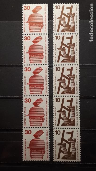 Sellos: BERLIN .* *. A&Ntilde;O 1972. YVERT 388/9 - Foto 1