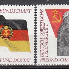 Sellos: ALEMANIA DEMOCRATICA DDR 1972 -YVERT 1448/1449 ** NUEVA SIN FIJASELLOS - AMISTAD GERMANO-SOVIETICA