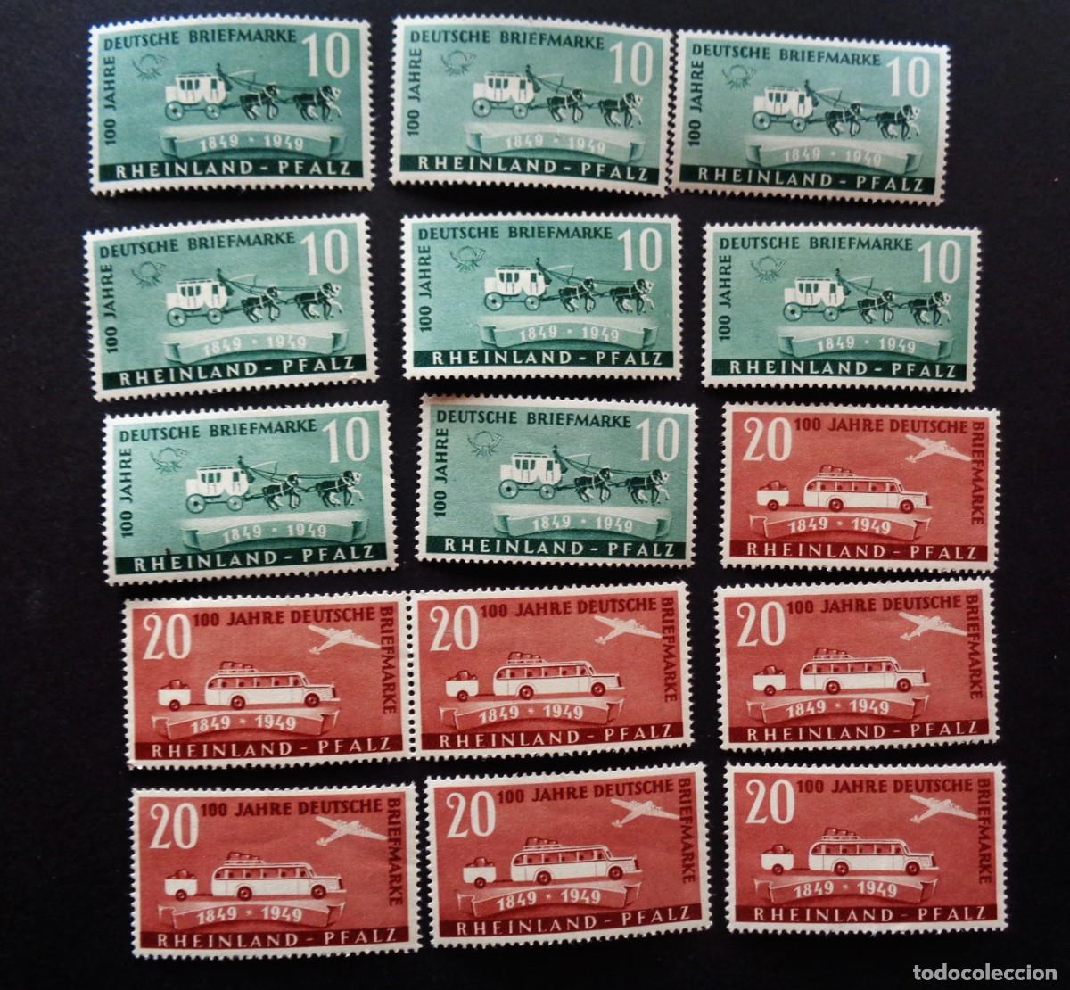Stamps: ALEMANIA OCUPACI&Oacute;N FRANCESA RHEINLAND-PFALZ 1949 MI. 49/50**