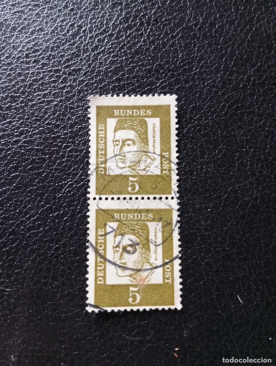 Timbres: ALEMANIA,REP&Uacute;BLICA FEDERAL, RFA, 1961, ALBERTO MAGNO, PAREJA VERTICAL, YT 220