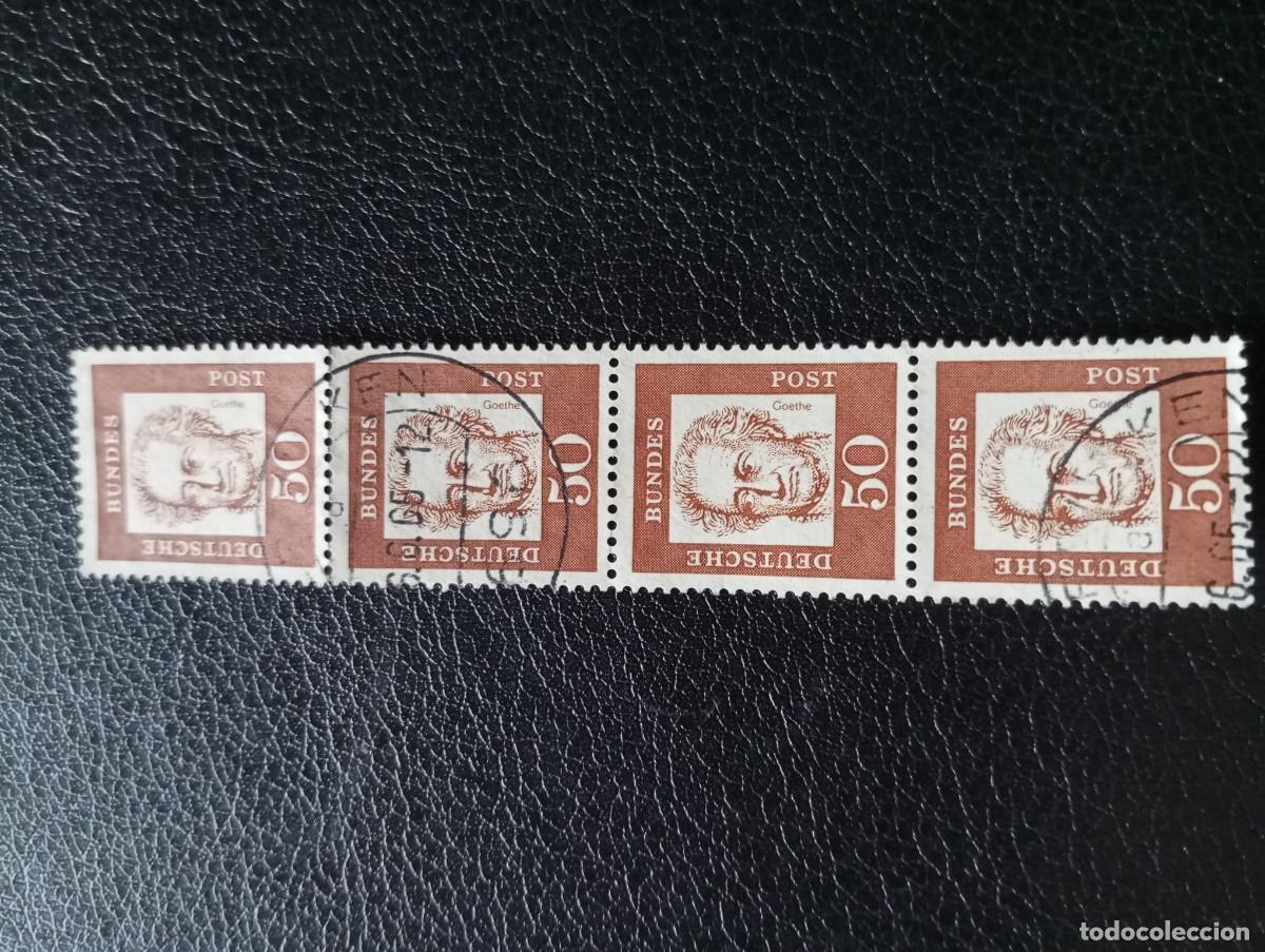 Sellos: ALEMANIA,REP&Uacute;BLICA FEDERAL, RFA, 1961, JOHAN GOETHE, YT 229