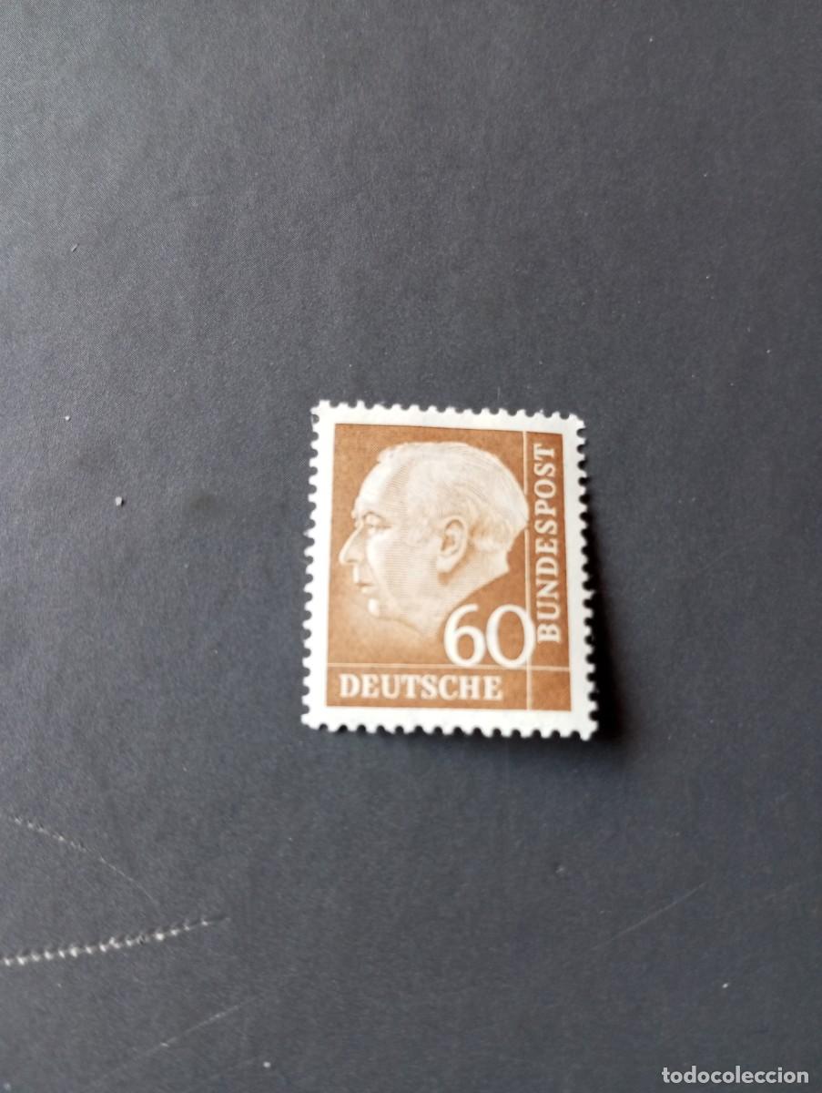 Sellos: ALEMANIA, REP&Uacute;BLICA FEDERAL, RFA ,1957, THEODORE HEUSS, YT 127a